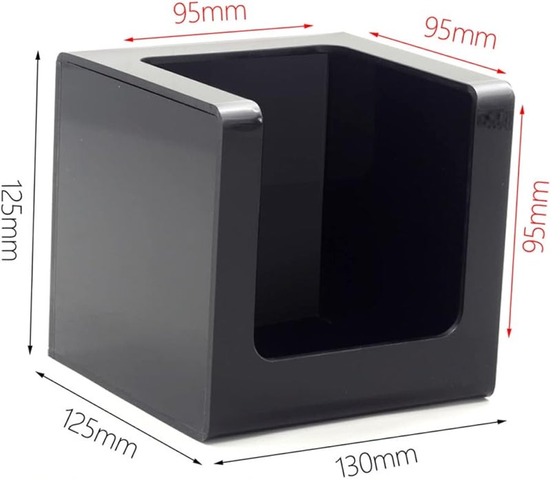 حامل علبة المناديل الأكريليك الأسود الحديث بقاع مغناطيسي لديكور المنزل والمكتب - Image 4